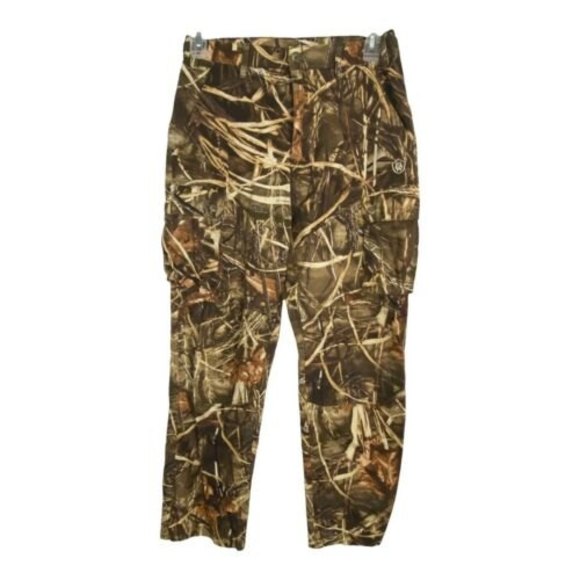 Gamer Winner Mens Pants Size Medium Brown Camo Hunting Cargo Pockets Fishing - Picture 7 of 8